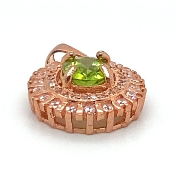 Peridot 1.50ct Rose Gold Finish Solid 925 Silver Pendant - Picture 7 of 8